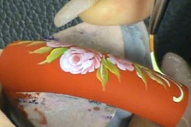 Nail art: handpaint flower step by step