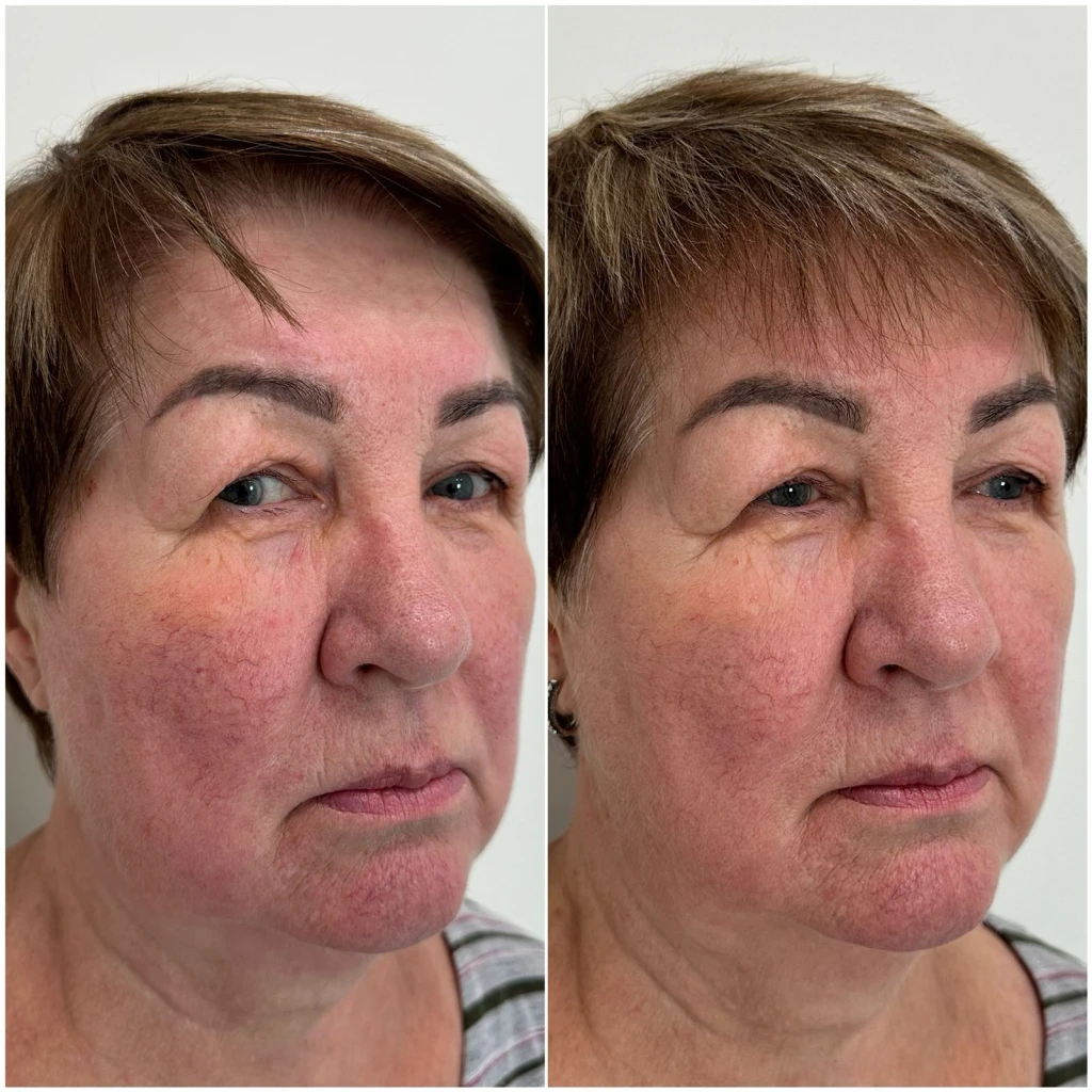 B-Twin System фото до и после, розацеа