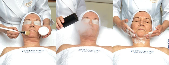 Нанесение пилинга и обработка паром