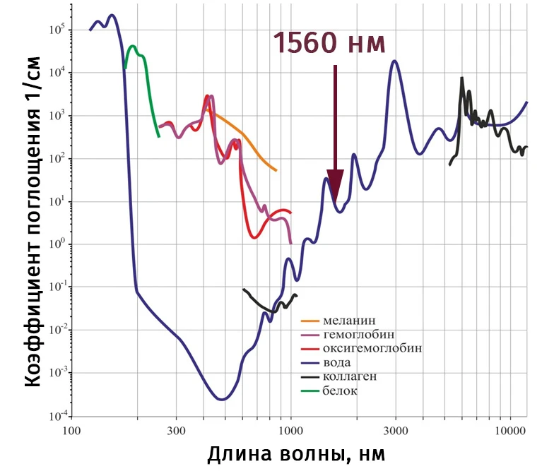 Спектр поглощения меланина