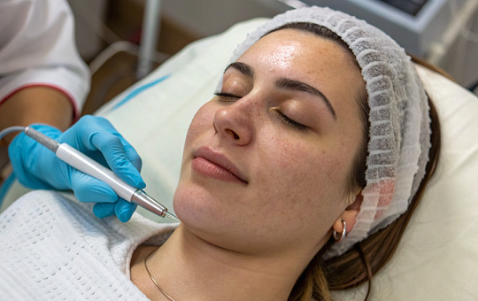 Радиочастотная коагуляция игольчатым электродом против гиперплазии сальных желез