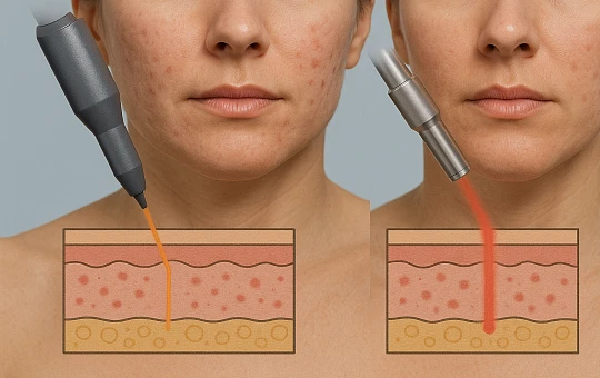 В лечении постакне Er:Glass оказались более безопасными, чем СО2-лазеры